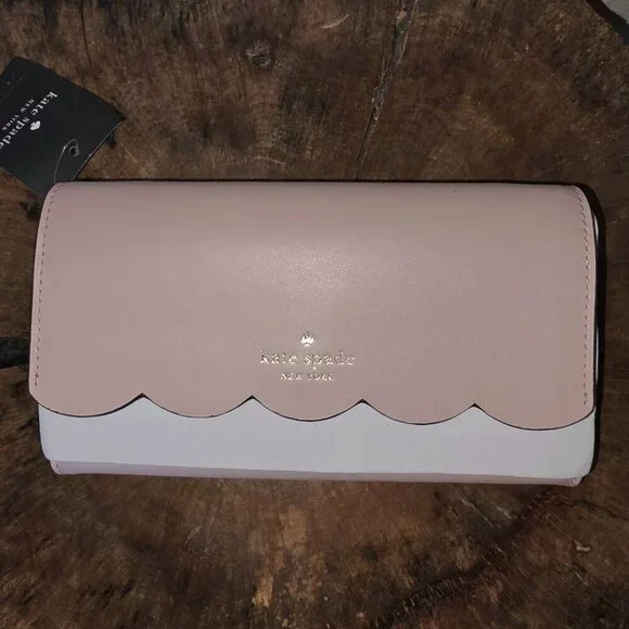 Kate Spade Gemma Scallop Wallet On Chain Rose Smoke Pink Crossbody NWT - Picture 5 of 16